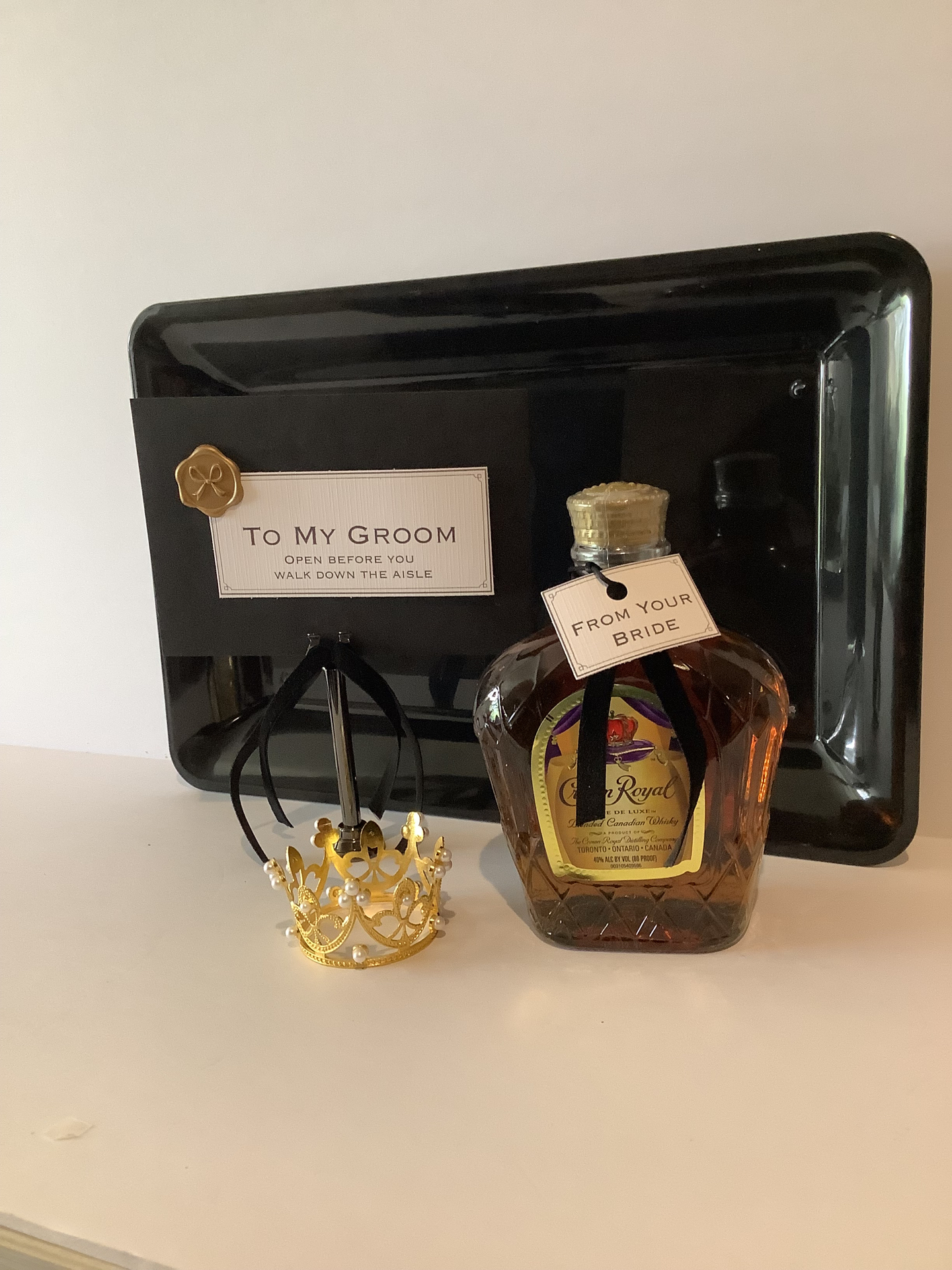 Personalized love letter with Crown Royal as a supporting element